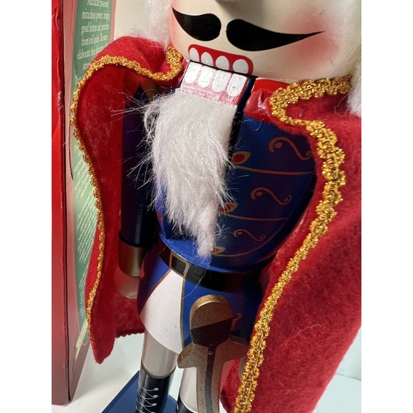Timeless Treasures 20" Deluxe Wooden Nutcracker Soldier W/Red‎ Cape Handcrafted - Picture 9 of 9